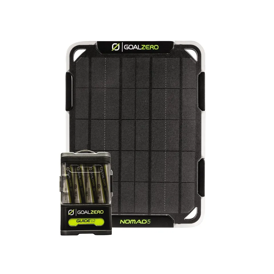 goal-zero-guide-12-nomad-5-solar-charging-kit-2-500mah-rechargeable-battery-pack image 1