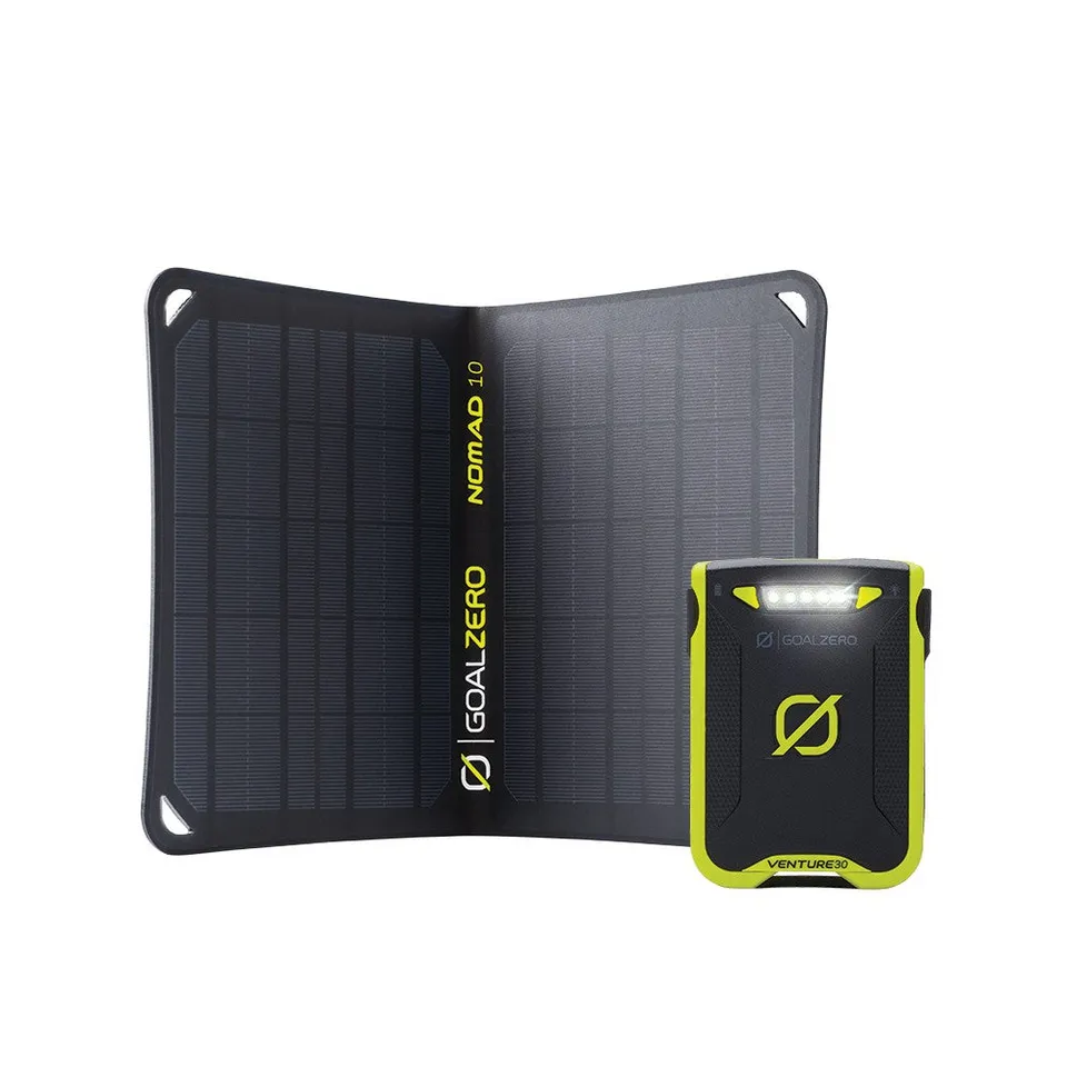 goal-zero-nomad-10-solar-panel-venture-30-power-bank-solar-charging-kit image 1