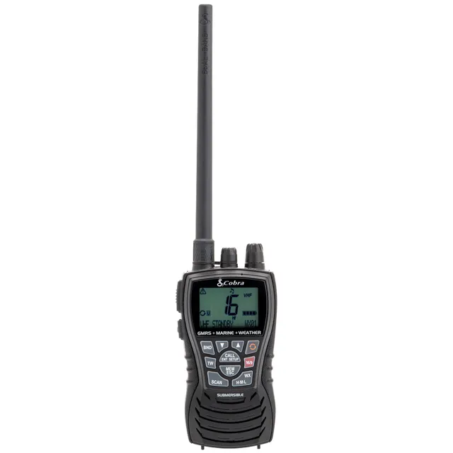 cobra-mr-hh450-all-terrain-floating-handheld-vhf-gmrs-two-way-radio-with-rewind- image 1