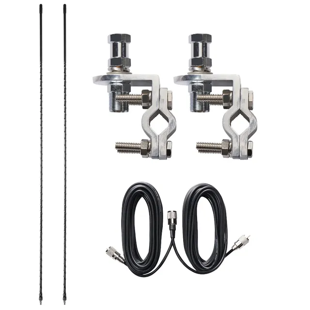 cobra-dual-mirror-mount-cable-and-cb-antenna-kit image 1