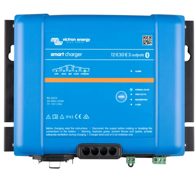 victron-energy-smart-ip43-12v-30a-3-output-battery-charger-with-bluetooth-120-24 image 1