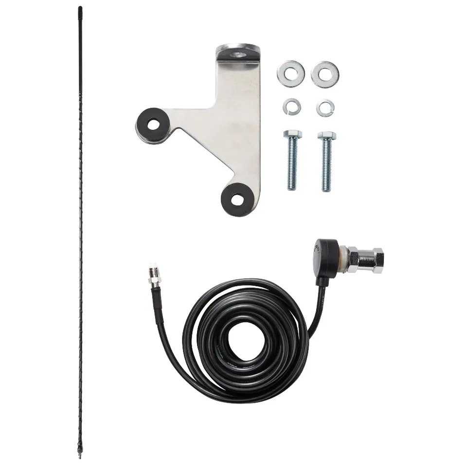 cobra-jeep-spare-tire-mount-cable-and-cb-antenna-kit-for-wrangler image 1