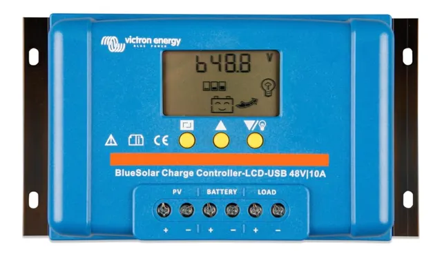 victron-energy-bluesolar-pwm-lcd-usb-48v-10a-solar-charge-controller-with-lcd-di image 1