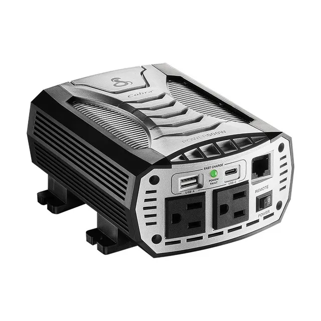 cobra-power-500w-power-inverter-with-fast-charge-usb-a-usb-c-and-2-gfci-ac-outle image 1