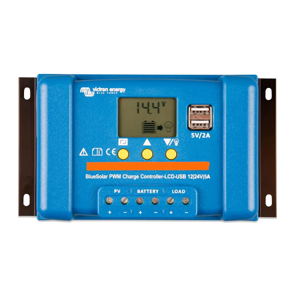 victron-energy-bluesolar-pwm-lcd-usb-12-24v-5a-solar-charge-controller-with-lcd- image 1