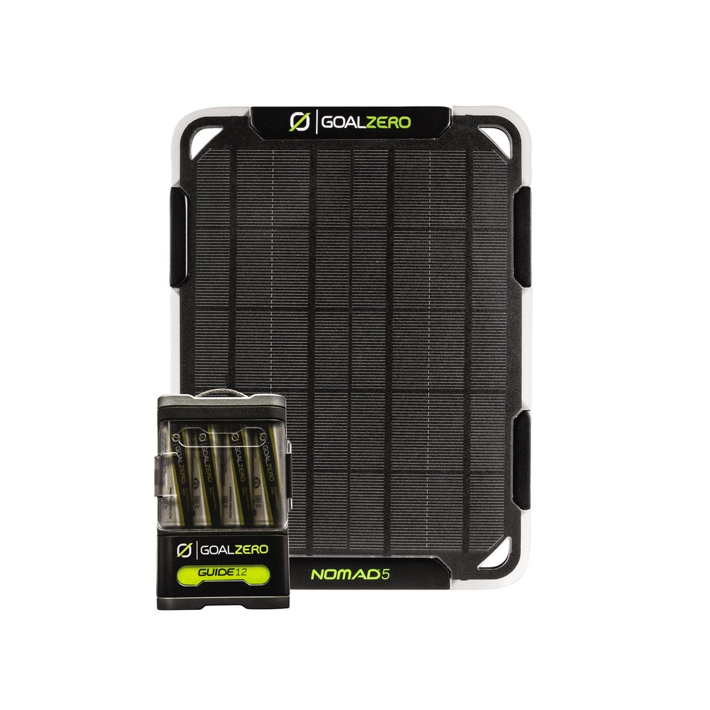 goal-zero-guide-12-nomad-5-solar-charging-kit-2-500mah-rechargeable-battery-pack image 1