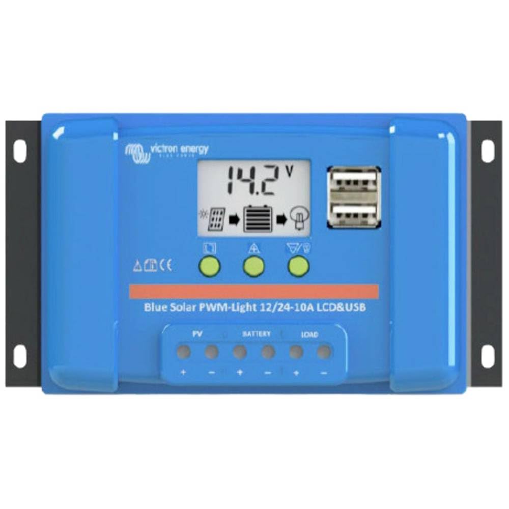victron-energy-bluesolar-pwm-lcd-usb-12-24v-10-amp-solar-charge-controller-with- image 2