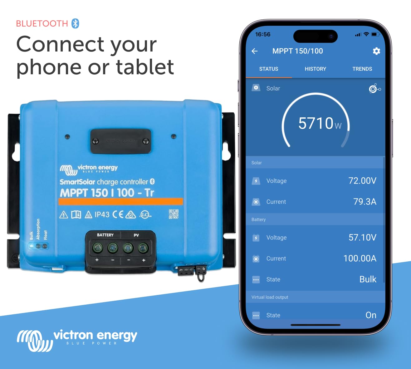 victron-energy-smartsolar-mppt-150-100-tr-solar-charge-controller-bluetooth-150v image 2