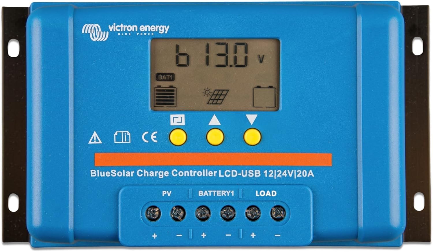 victron-energy-bluesolar-pwm-lcd-usb-12-24v-20-amp-solar-charge-controller-with- image 1