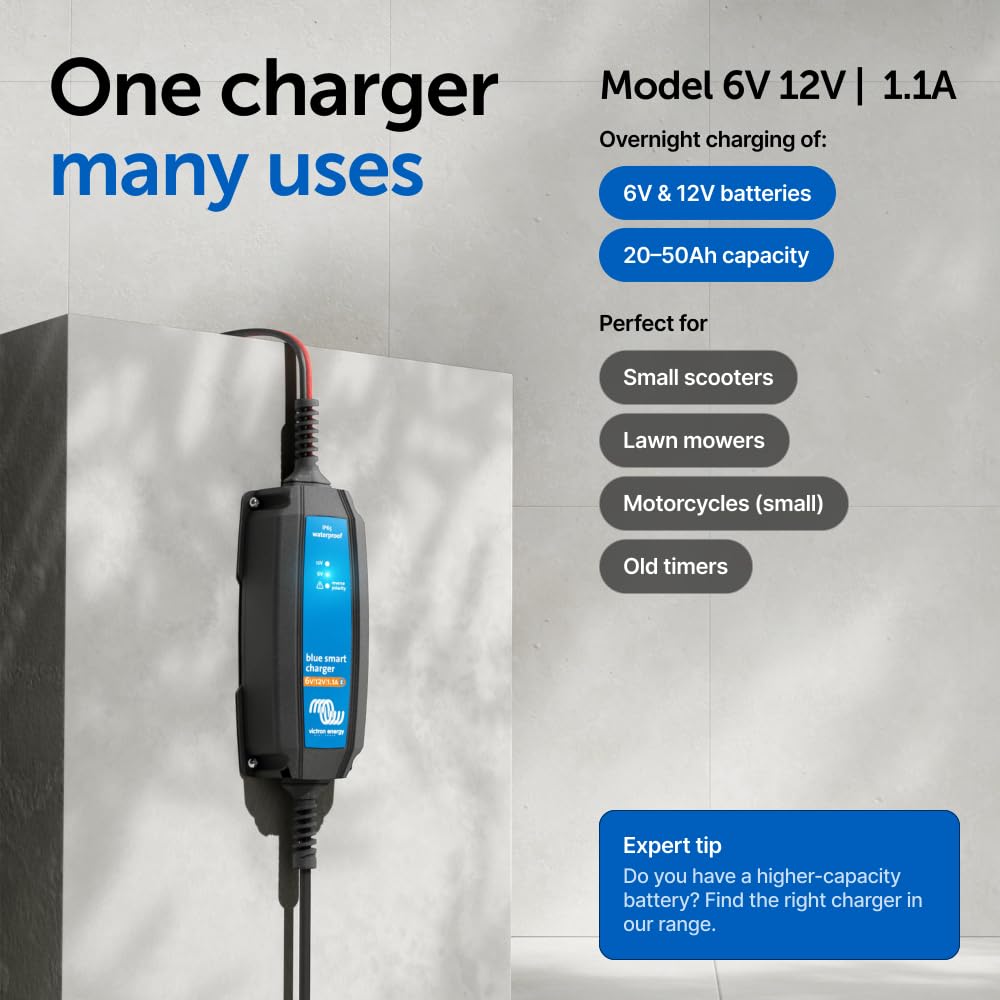victron-energy-blue-smart-ip65-6v-12v-1-1a-waterproof-trickle-battery-charger-wi image 6