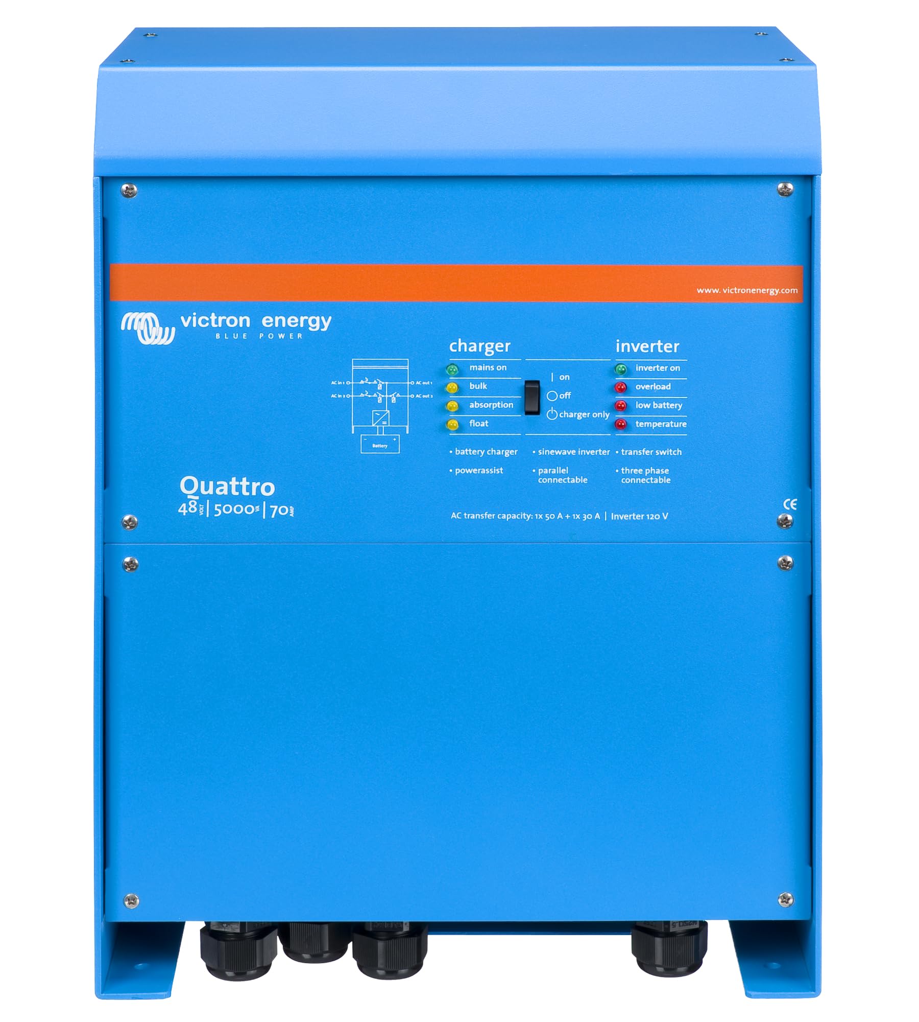 victron-energy-quattro-48-5000-70-5000va-48v-pure-sine-wave-inverter-with-70a-ba image 1