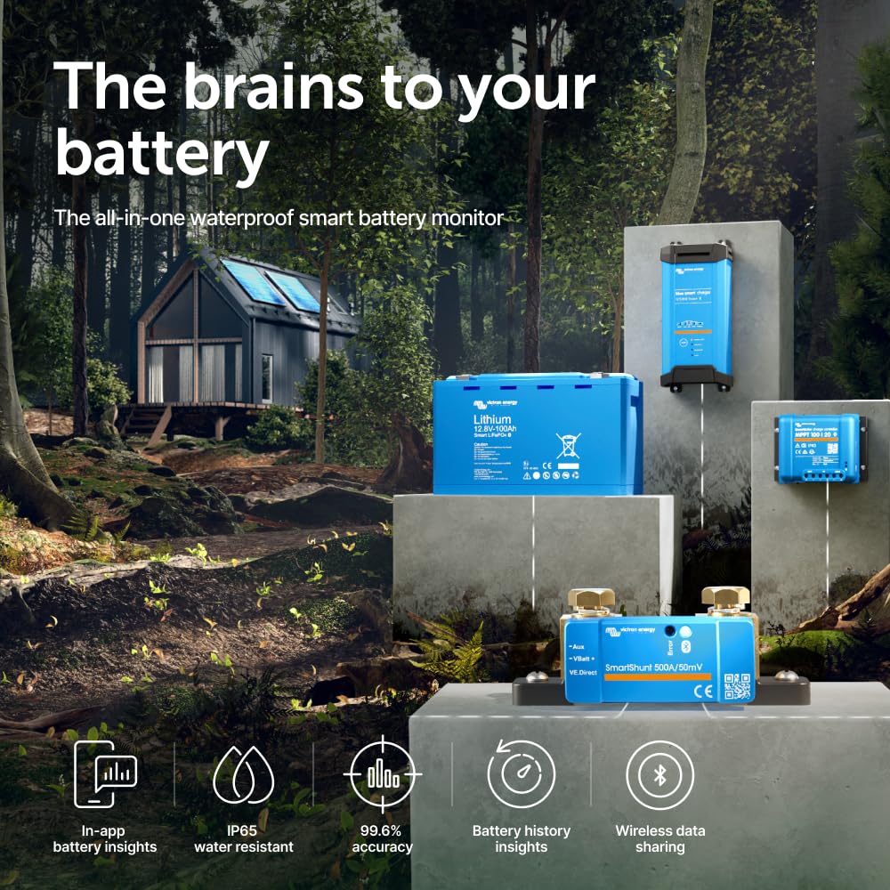 victron-energy-smartshunt-ip65-500a-bluetooth-battery-monitor-6-5-70v-waterproof image 2