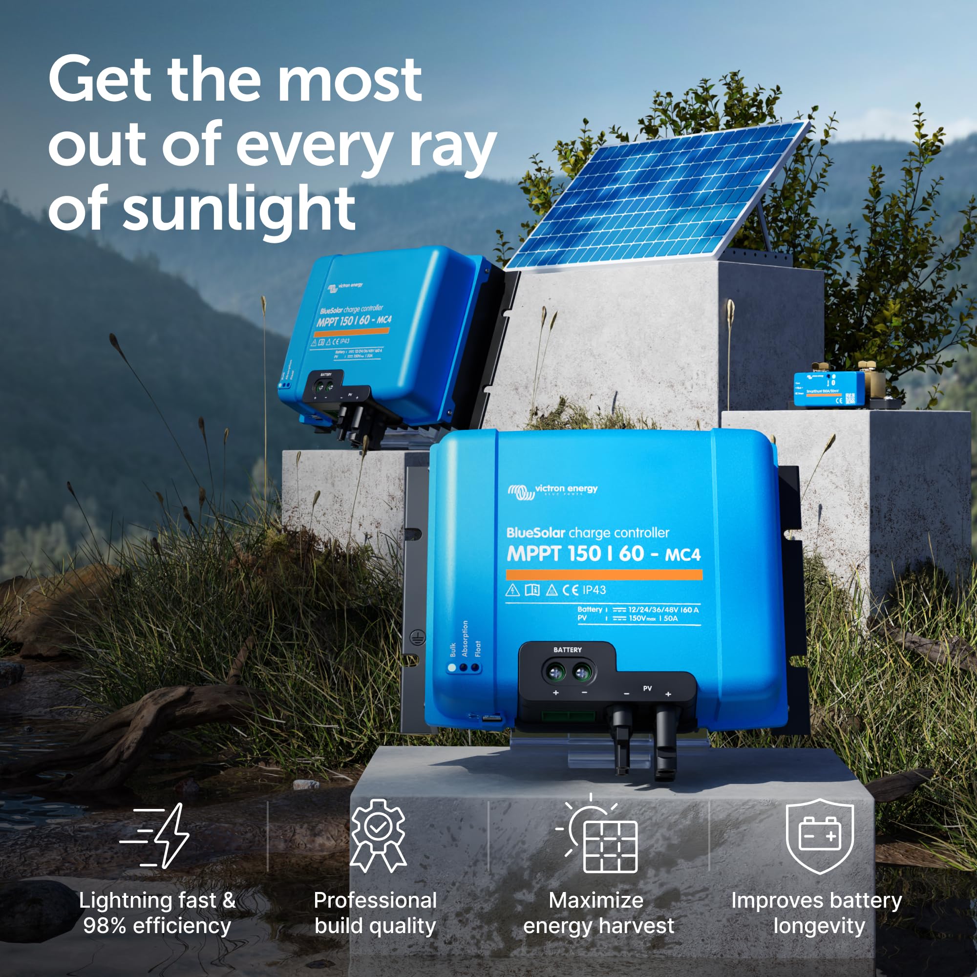 victron-energy-bluesolar-mppt-150-60-solar-charge-controller-150v-60a-mc4-compat image 2