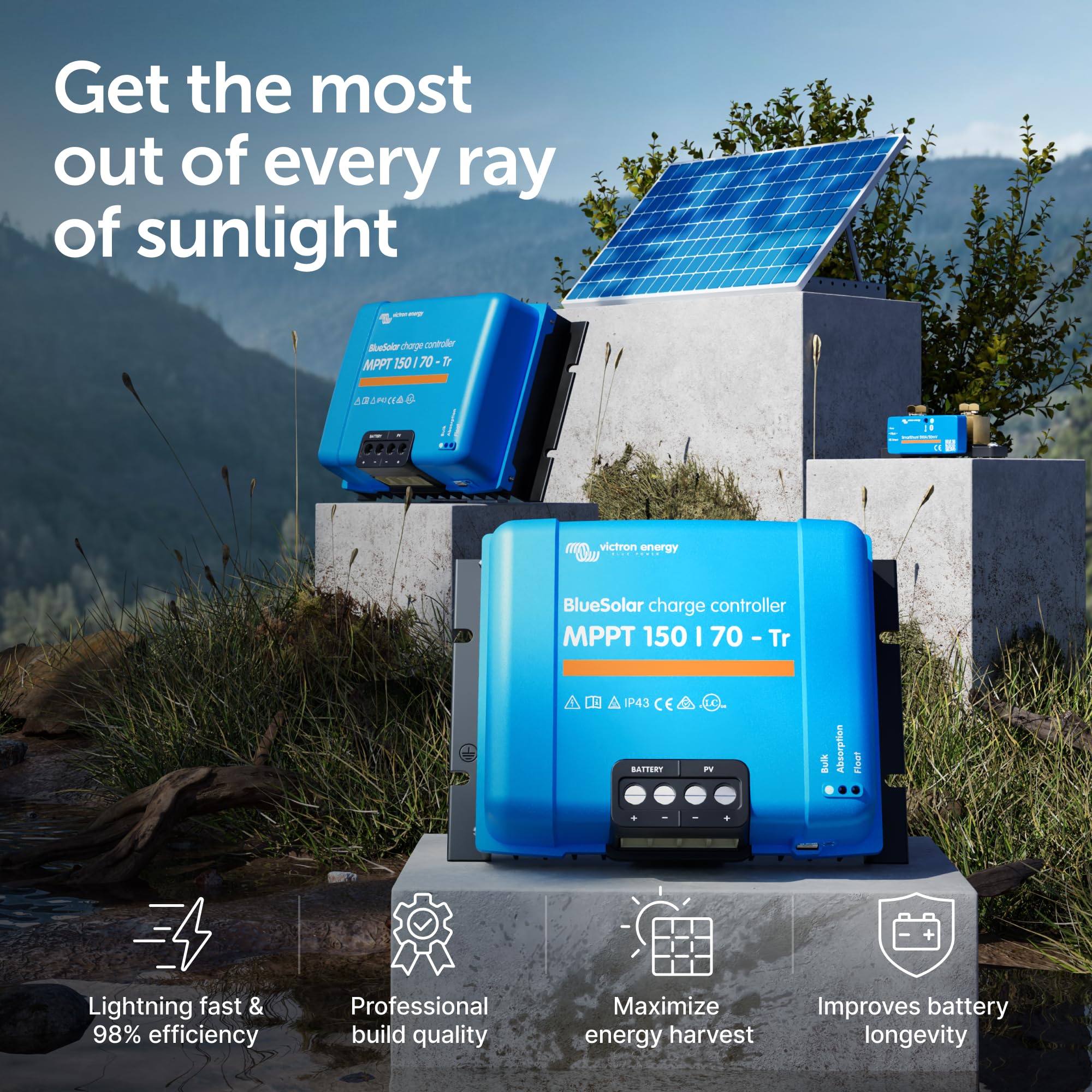 victron-energy-bluesolar-mppt-tr-150-70-solar-charge-controller-150v-voc-70a-12- image 2