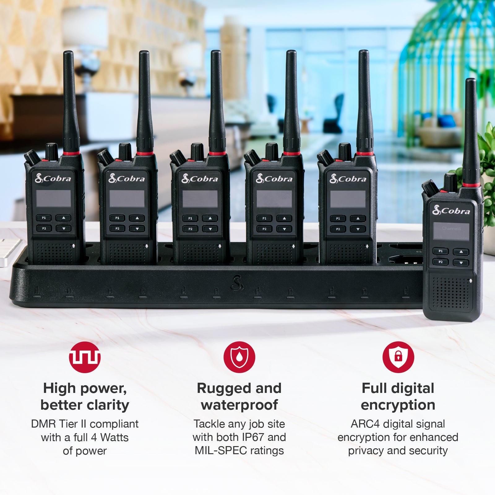 cobra-performa-850-digital-enterprise-two-way-radio-with-dot-matrix-display-and- image 2