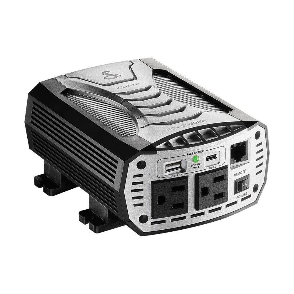 cobra-power-500w-power-inverter-with-fast-charge-usb-a-usb-c-and-2-gfci-ac-outle image 1