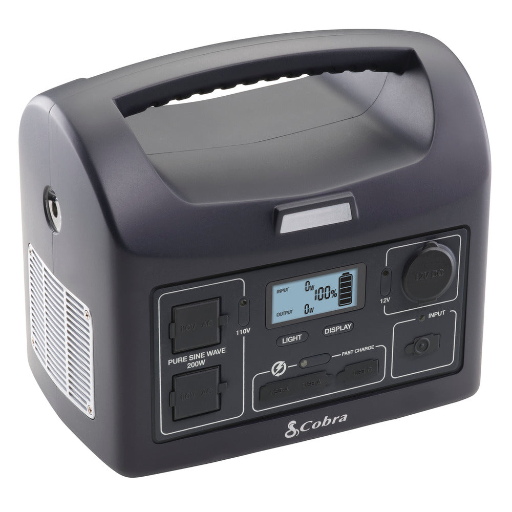 cobra-portable-power-station-200w-with-pure-sine-wave-ac-outlets-solar-rechargea image 4
