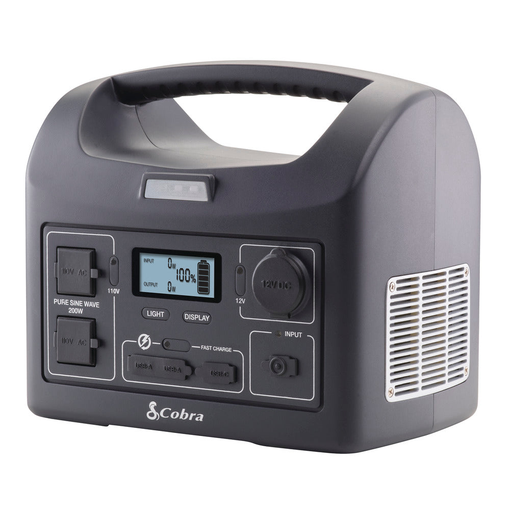 cobra-portable-power-station-200w-with-pure-sine-wave-ac-outlets-solar-rechargea image 5