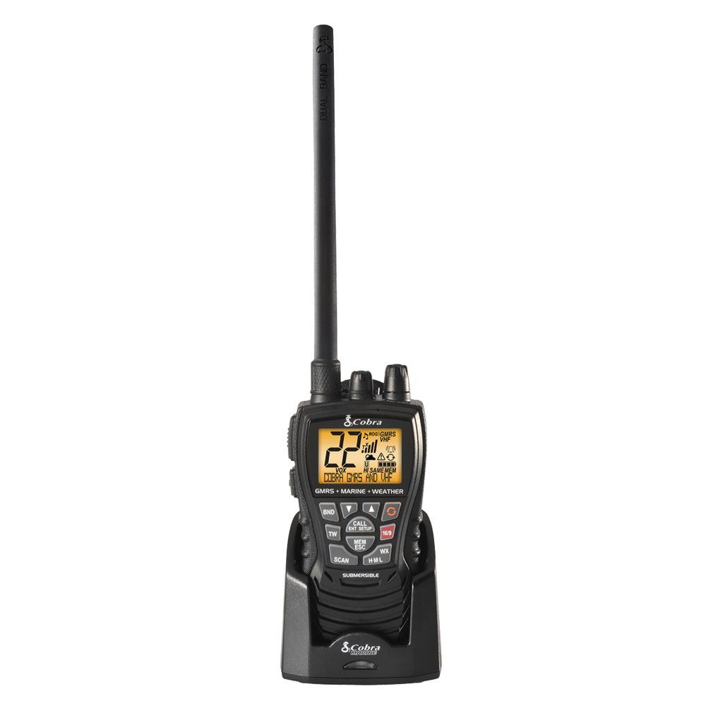 cobra-mr-hh450-all-terrain-floating-handheld-vhf-gmrs-two-way-radio-with-rewind- image 2