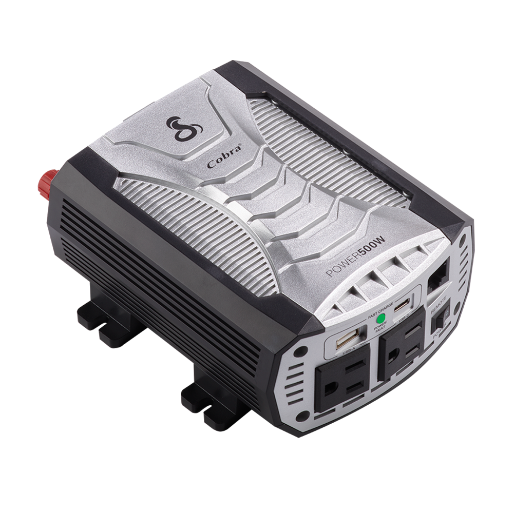 cobra-power-500w-power-inverter-with-fast-charge-usb-a-usb-c-and-2-gfci-ac-outle image 2
